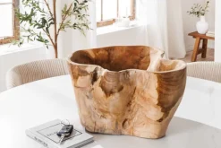 Einzigartige Schale FLOWERS 45cm natur Teak aus Wurzelholz