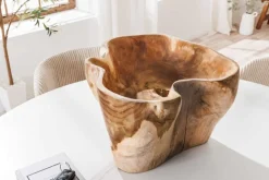 Einzigartige Schale FLOWERS 45cm natur Teak aus Wurzelholz