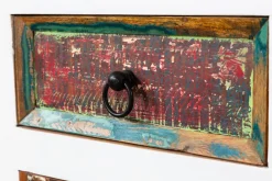Einzigartiges Sideboard JAKARTA 160cm weiß bunt recyceltes Massivholz aus Fischerbooten