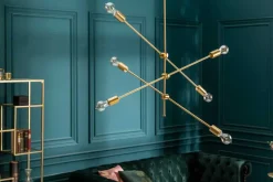 Elegante Hängelampe VARIATION 128cm gold mit sechs schwenkbaren Leuchten