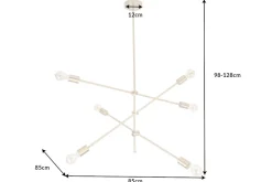 Elegante Hängelampe VARIATION 128cm gold mit sechs schwenkbaren Leuchten