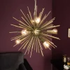 Elegante Hängeleuchte SUNLIGHT 50cm matt gold Hängelampe