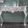 Elegante Konsole VENICE 110cm silber Barock Design Anrichte handgearbeitet