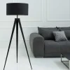 Elegante Stehlampe TRIPOD 145cm schwarz Retro Stehleuchte