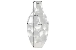 Elegante Vase ORGANIC ORIENT 45cm silber Hammerschlag Design