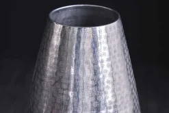 Elegante Vase ORIENT 50cm silber im Grid Hammerschlag Design