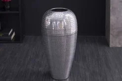 Elegante Vase ORIENTAL 50cm silber im Wild Hammerschlag Design