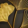 Elegante Wanddeko 3er Set GINKGO 40cm gold in filigraner Blattform