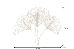 Elegante Wanddeko GINKGO 90cm gold in filigraner Blattform