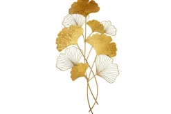 Elegante Wanddeko GINKGO 110cm gold in filigraner Blattform