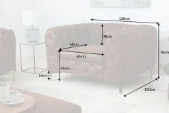 Eleganter Chesterfield Sessel MODERN BAROCK 120cm antik braun