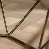 Eleganter Couchtisch DIAMOND 70cm weiß messing mit Marmorplatte