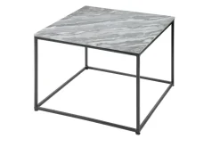 Eleganter Couchtisch ELEMENTS 50cm grau mit polierter Marmor-Platte