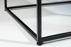 Eleganter Couchtisch ELEMENTS 50cm grau mit polierter Marmor-Platte