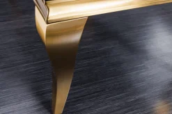 Eleganter Couchtisch MODERN BAROCK 100cm schwarz Opalglas goldene Beine