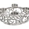 Eleganter Kerzenhalter ABSTRACT 38cm silber Kranz aus Ästen für 4 Kerzen