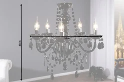Eleganter Kronleuchter BLACK CRYSTAL 55cm schwarz Acryl 5-armig Lüster