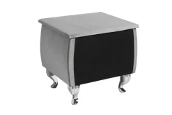 Eleganter Nachttisch EXTRAVAGANCIA 50cm silbergrau Samt Nachtkommode mit Schublade