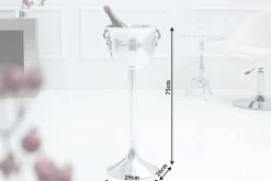 Eleganter Sektkühler CHAMPAGNE 75cm silber poliert Flaschenkühler