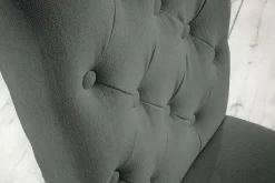 Eleganter Stuhl CASTLE grau mit Chesterfield Steppung im Landhausstil