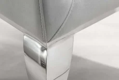 Eleganter Stuhl MODERN BAROCK edel-grau Samt Stuhlbeine aus Edelstahl