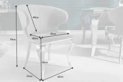 Eleganter Stuhl MODERN BAROCK II edel-grau Samt Edelstahlbeine