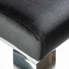 Eleganter Stuhl MODERN BAROCK schwarz Samt Stuhlbeine aus Edelstahl