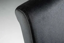 Eleganter Stuhl MODERN BAROCK schwarz Samt Stuhlbeine aus Edelstahl