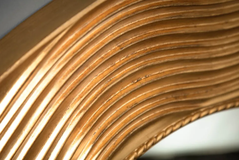 Eleganter Wandspiegel CIRCLE 100cm gold rund mit verziertem Rahmen