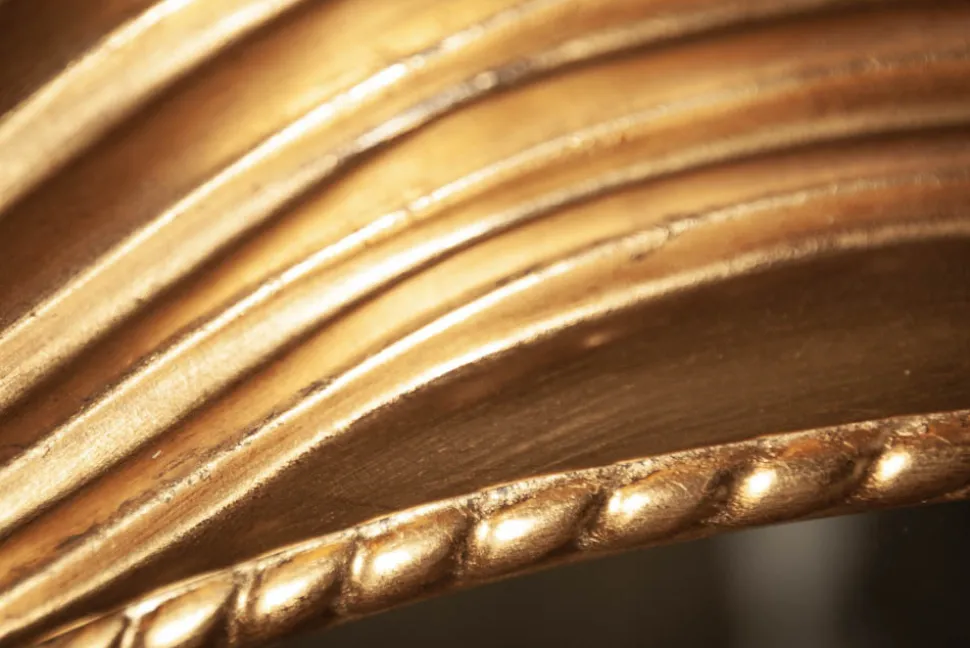 Eleganter Wandspiegel CIRCLE 100cm gold rund mit verziertem Rahmen