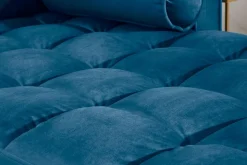 Elegantes Ecksofa COZY VELVET 260cm blau petrol Samt Federkern 3-Sitzer