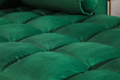 Elegantes Ecksofa COZY VELVET 260cm smaragdgrün Samt Federkern 3-Sitzer