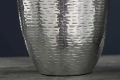 Elegantes Vasen 2er Set ORIENTAL 32cm silber im Rice Hammerschlag Design