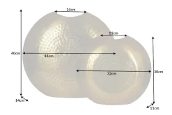 Elegantes Vasen 2er Set ORIENTAL 44cm gold im Grid Hammerschlag Design