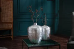 Elegantes Vasen 2er Set ORIENTAL 33cm silber in Handarbeit verziert