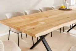 2er Set Ansteckplatten WILD OAK 50cm natur Wildeiche geölt Massivholz Esstisch Verlängerung Baumkante