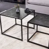 2er Set Beistelltische SLIM LINE 50cm graphit Metall Couchtische