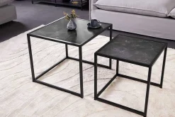 2er Set Beistelltische SLIM LINE 50cm graphit Metall Couchtische