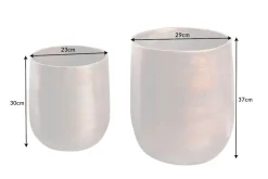 2er Set Blumentopf FLOWERS XL 20/30cm Metall kupfer geflammt