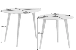 2er Set Couchtisch ELEMENTS 50cm silber Metall Handarbeit