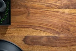 2er Set Couchtisch ELEMENTS 65cm braun Sheesham Massivholz stone finish Eisen schwarz