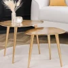 2er Set Couchtisch ELEMENTS 50cm gold Metall Handarbeit