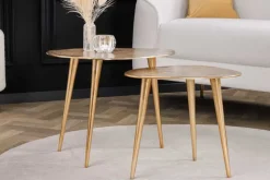2er Set Couchtisch ELEMENTS 50cm gold Metall Handarbeit