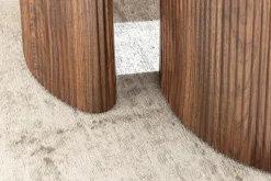 2er Set Couchtische OSAKA 120cm champagner greige Travertin Keramik Walnuss