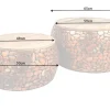 2er Set Runde Couchtische STONE MOSAIC 65cm kupfer Mangoholz Metall Mosaik Design handmade