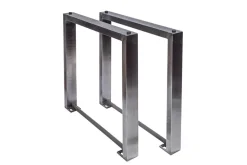 2er Set Tischgestell U-FRAME 80cm Edelstahl gebürstet matt Tischbeine Kufe Esstisch