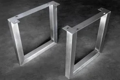 2er Set Tischgestell U-FRAME 70cm Edelstahl gebürstet matt Tischbeine Kufe Esstisch