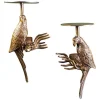 2er Set Wandgarderobe WILDLIFE BIRDS 45cm gold Metall Hammerschlag Design handmade