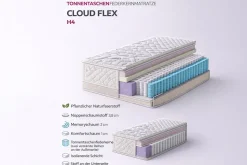 Ergonomische Matratze mit Topper CLOUD FLEX 180x200cm Tonnentaschenfederkern H4