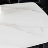 Esstisch MILANO 180cm weiß Marmor Keramik schwarzes Metallgestell